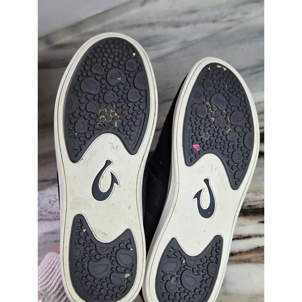 Olukai Hale'iwa Black Mesh Slip On Sneakers Womens 7‎ Drop-In Heel 20380-4040